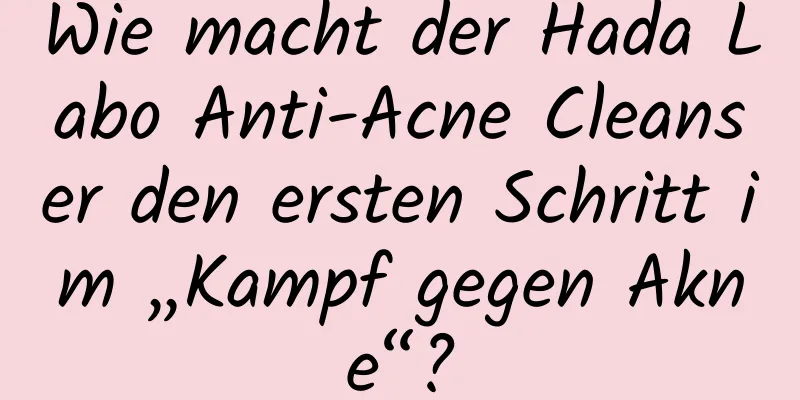 Wie macht der Hada Labo Anti-Acne Cleanser den ersten Schritt im „Kampf gegen Akne“?