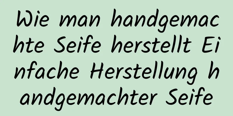 Wie man handgemachte Seife herstellt Einfache Herstellung handgemachter Seife