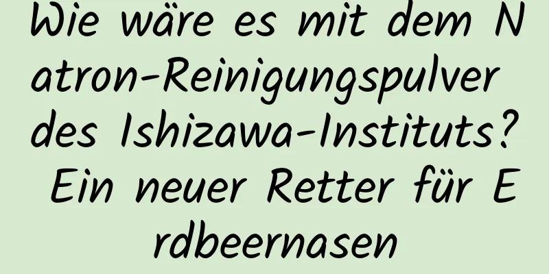 Wie wäre es mit dem Natron-Reinigungspulver des Ishizawa-Instituts? Ein neuer Retter für Erdbeernasen