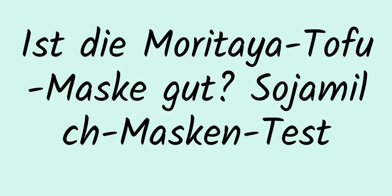 Ist die Moritaya-Tofu-Maske gut? Sojamilch-Masken-Test