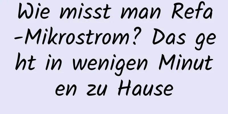 Wie misst man Refa-Mikrostrom? Das geht in wenigen Minuten zu Hause