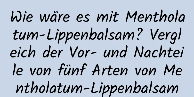 Wie wäre es mit Mentholatum-Lippenbalsam? Vergleich der Vor- und Nachteile von fünf Arten von Mentholatum-Lippenbalsam
