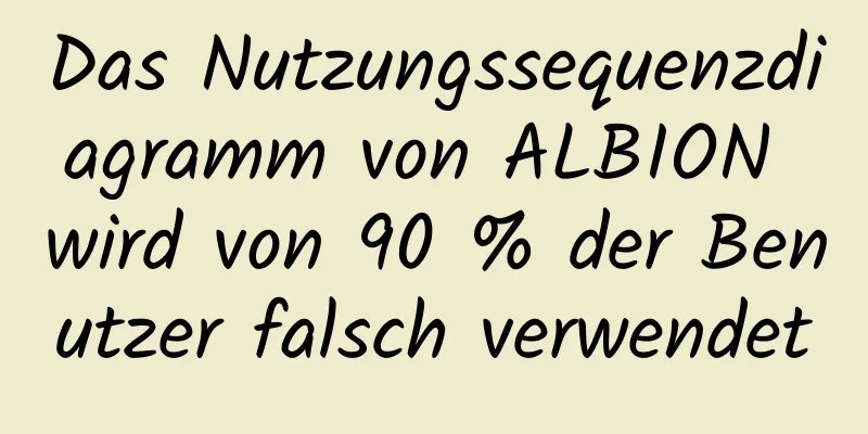 Das Nutzungssequenzdiagramm von ALBION wird von 90 % der Benutzer falsch verwendet