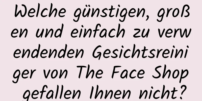 Welche günstigen, großen und einfach zu verwendenden Gesichtsreiniger von The Face Shop gefallen Ihnen nicht?