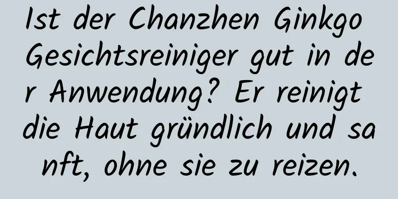 Ist der Chanzhen Ginkgo Gesichtsreiniger gut in der Anwendung? Er reinigt die Haut gründlich und sanft, ohne sie zu reizen.