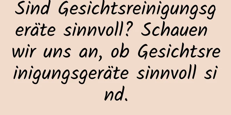 Sind Gesichtsreinigungsgeräte sinnvoll? Schauen wir uns an, ob Gesichtsreinigungsgeräte sinnvoll sind.