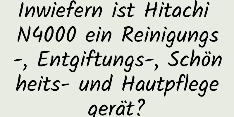 Inwiefern ist Hitachi N4000 ein Reinigungs-, Entgiftungs-, Schönheits- und Hautpflegegerät?