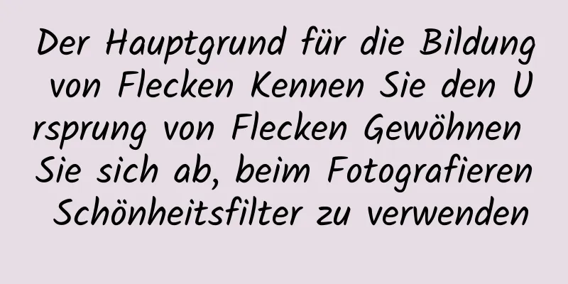 Der Hauptgrund für die Bildung von Flecken Kennen Sie den Ursprung von Flecken Gewöhnen Sie sich ab, beim Fotografieren Schönheitsfilter zu verwenden