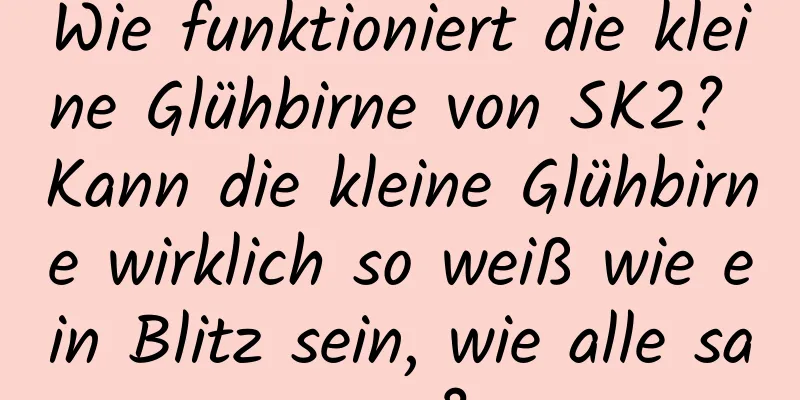 Wie funktioniert die kleine Glühbirne von SK2? Kann die kleine Glühbirne wirklich so weiß wie ein Blitz sein, wie alle sagen?